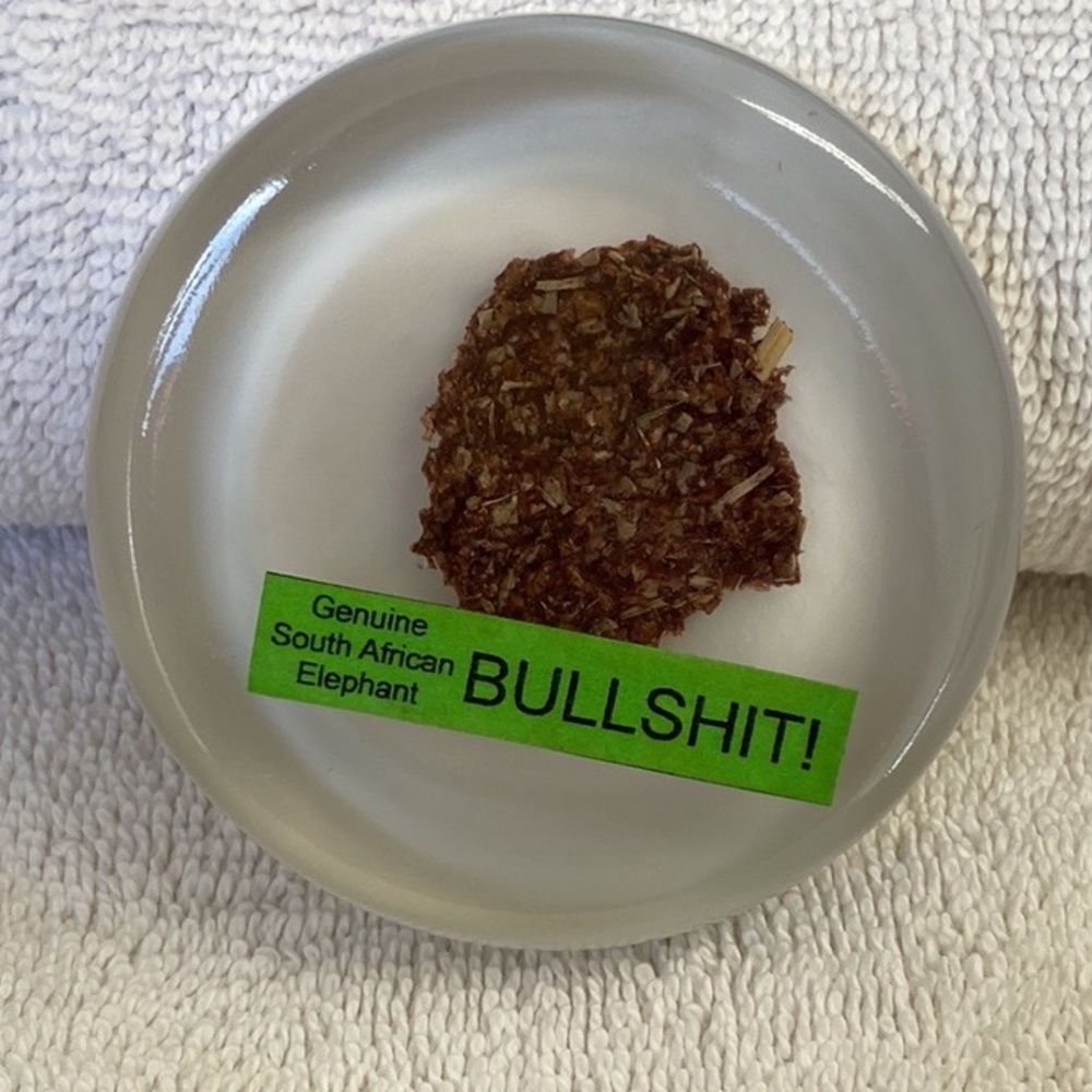 Genuine South Africa Elephant Bullshit Dung Poop Paperweight Unique Gag Fun Gift